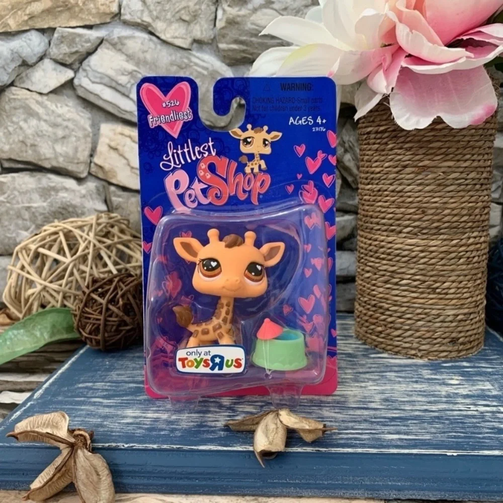 Retired 2007 Littlest Pet Shop #526 Friendliest Toys R Us Giraffe Green Bowl LPS